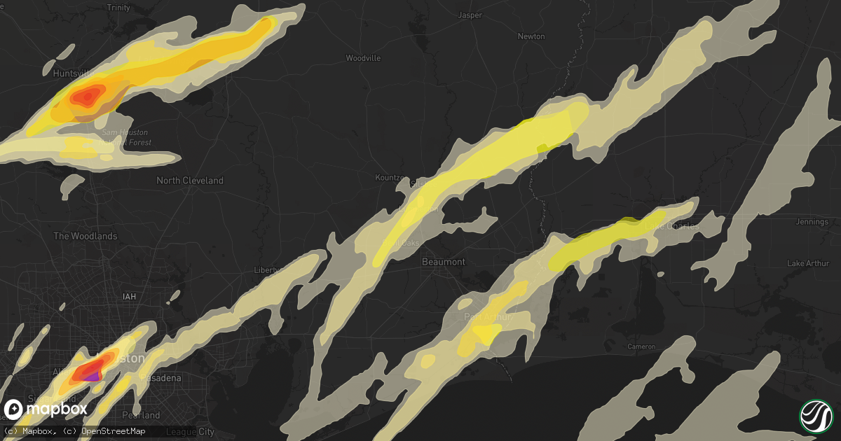Hail map in Lumberton, TX on January 8, 2016