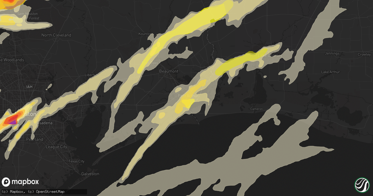 Hail map in Port Arthur, TX on January 8, 2016