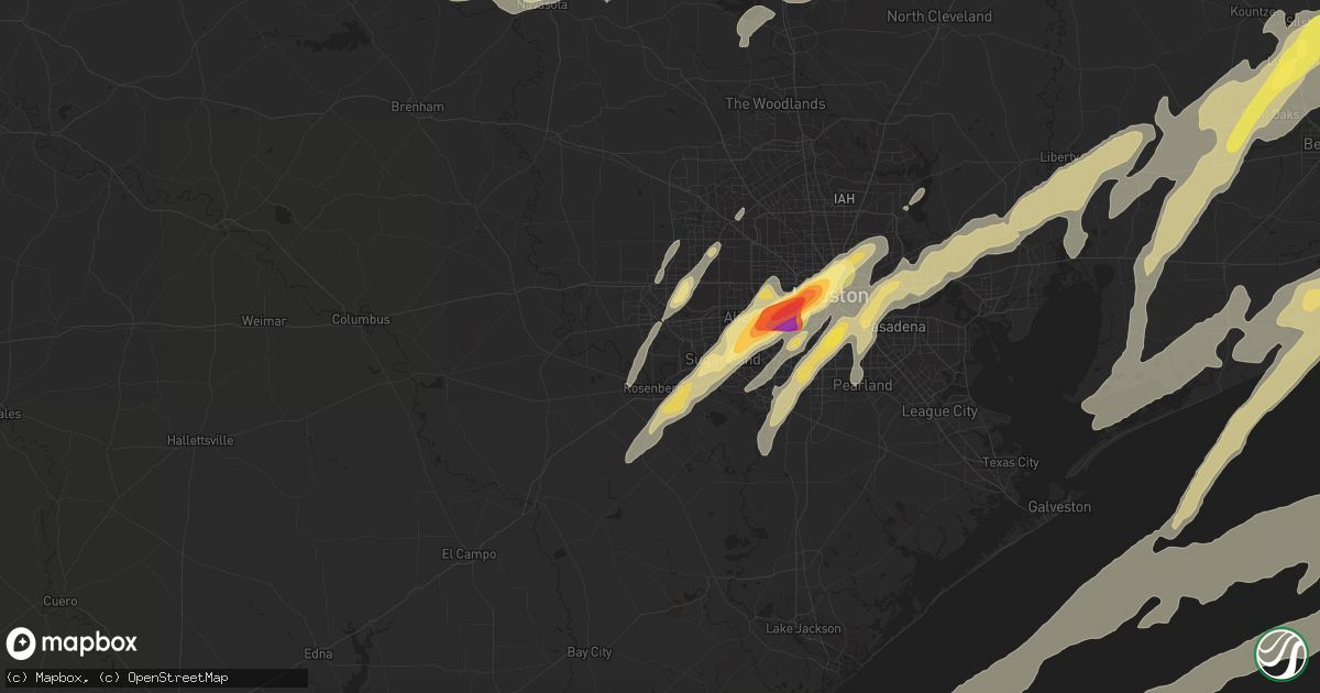Hail map in Richmond, TX on January 8, 2016