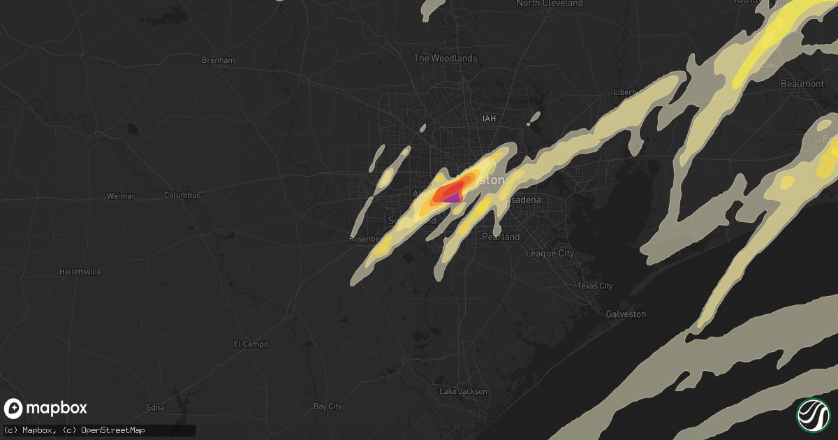 Hail map in Sugar Land, TX on January 8, 2016