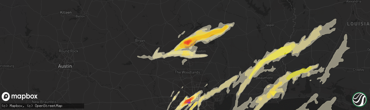 Hail map in Willis, TX on January 8, 2016