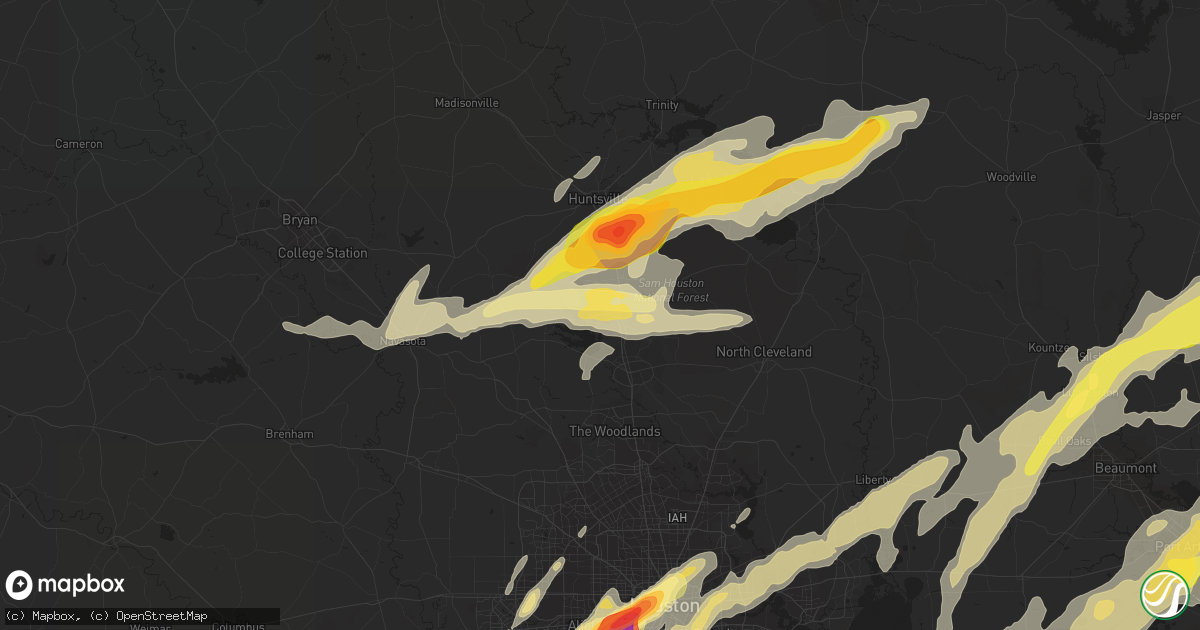 Hail map in Willis, TX on January 8, 2016