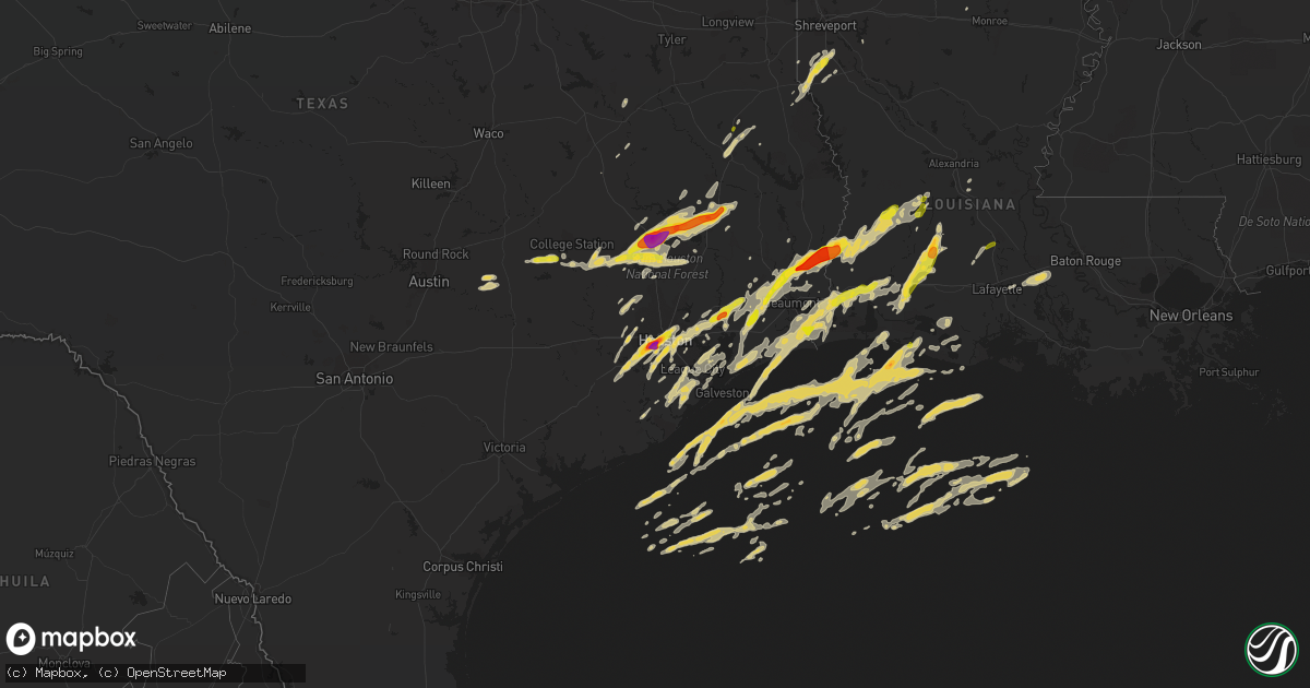 Hail map on January 8, 2016
