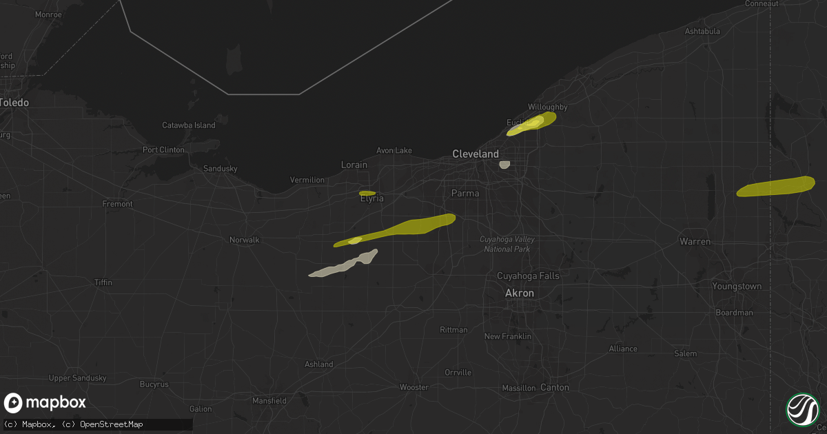 Hail map in Columbia Station, OH on January 8, 2019