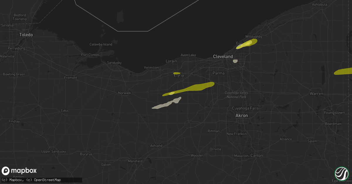 Hail map in Lagrange, OH on January 8, 2019