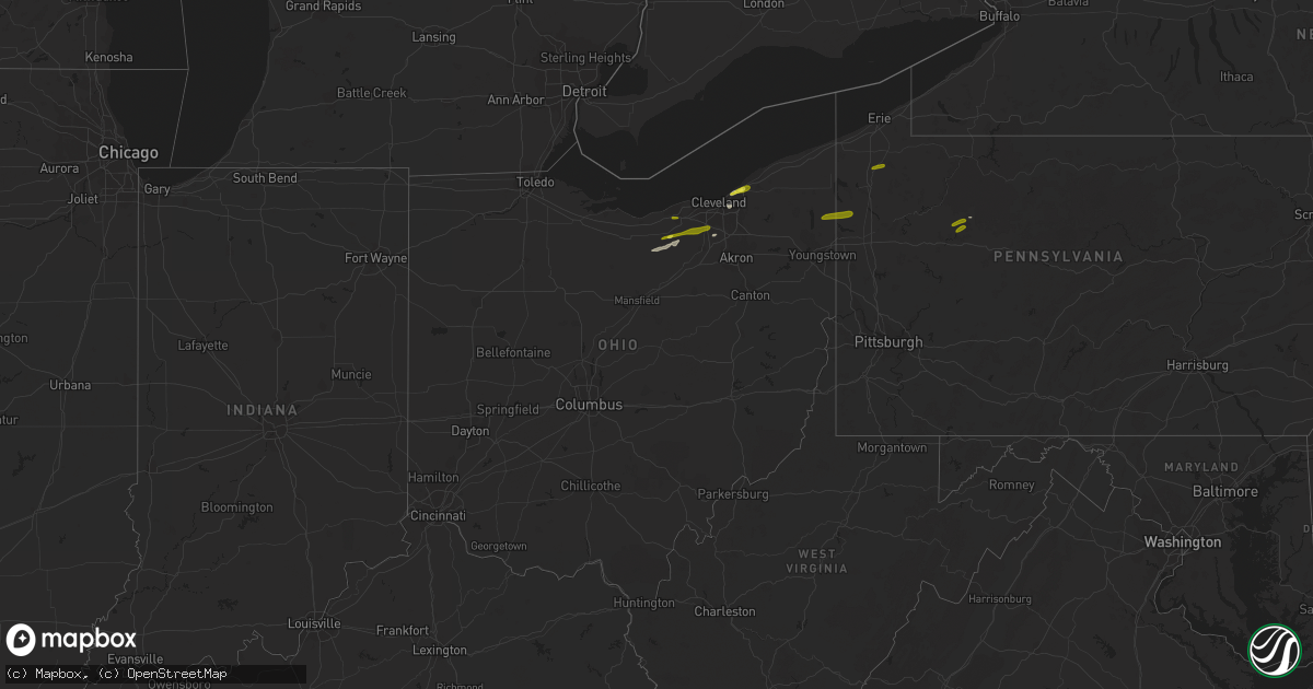 Hail map in Ohio on January 8, 2019
