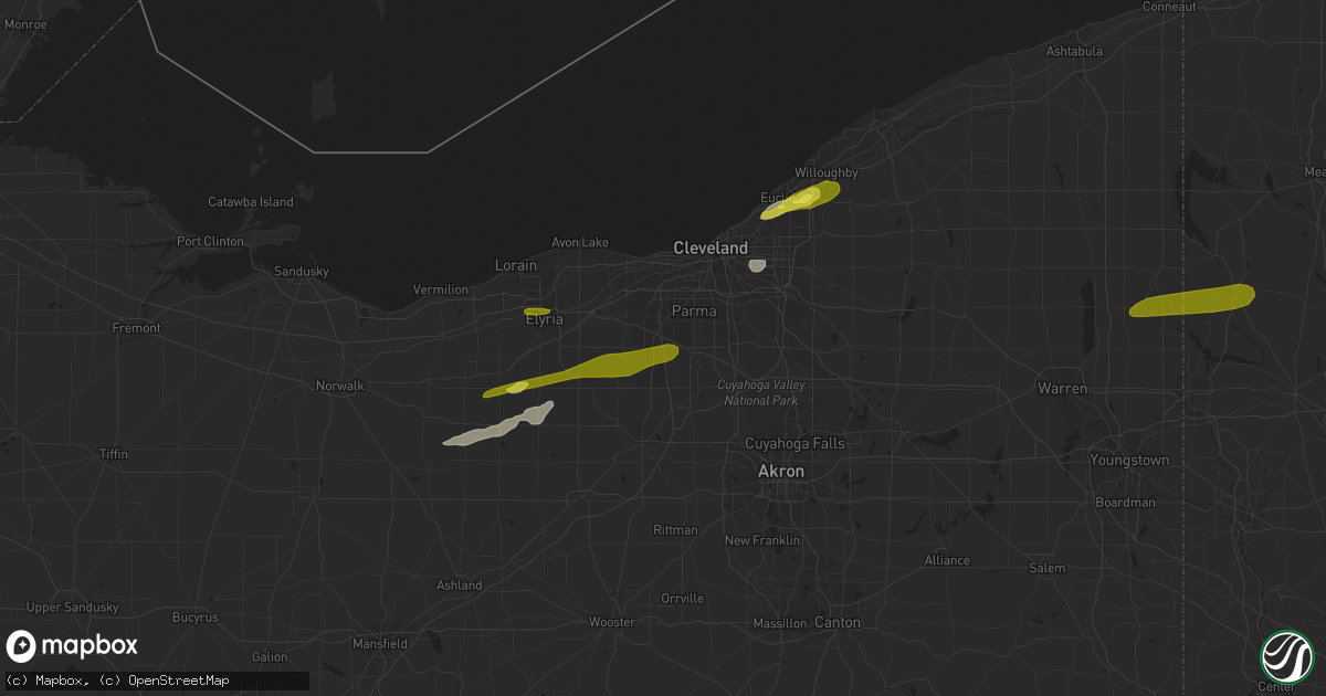 Hail map in Strongsville, OH on January 8, 2019