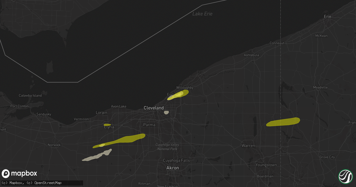 Hail map in Wickliffe, OH on January 8, 2019