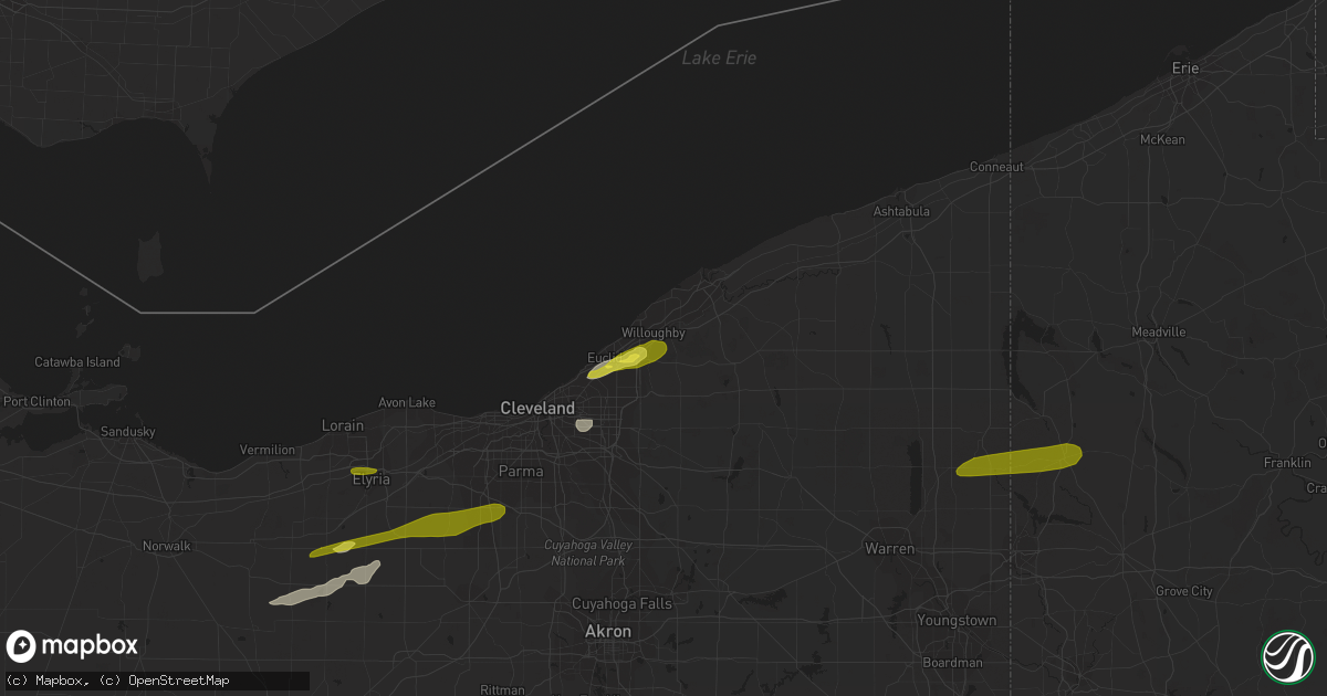 Hail map in Willoughby, OH on January 8, 2019