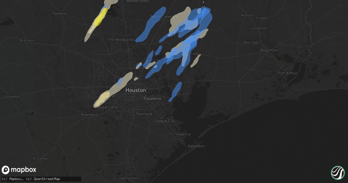 Hail map in Baytown, TX on January 8, 2022