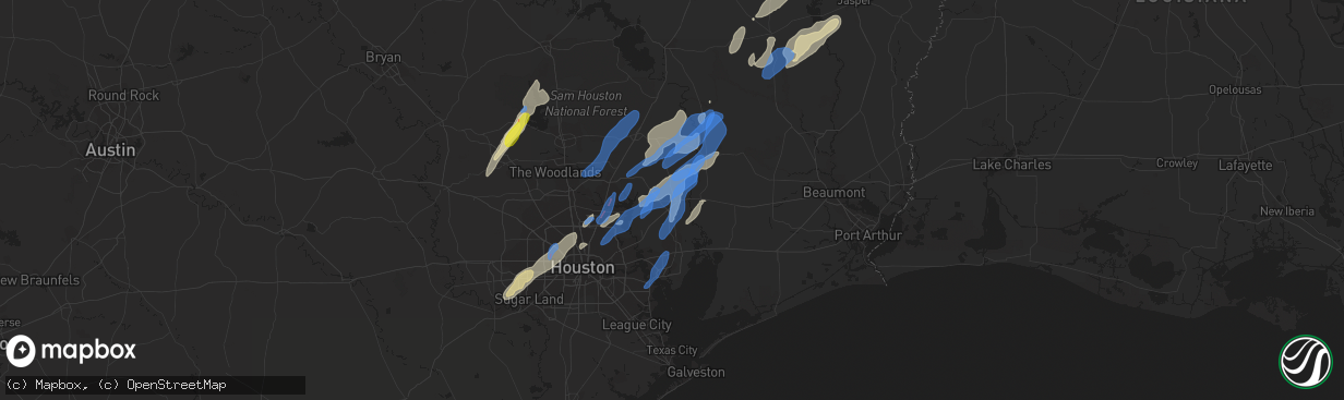 Hail map in Dayton, TX on January 8, 2022