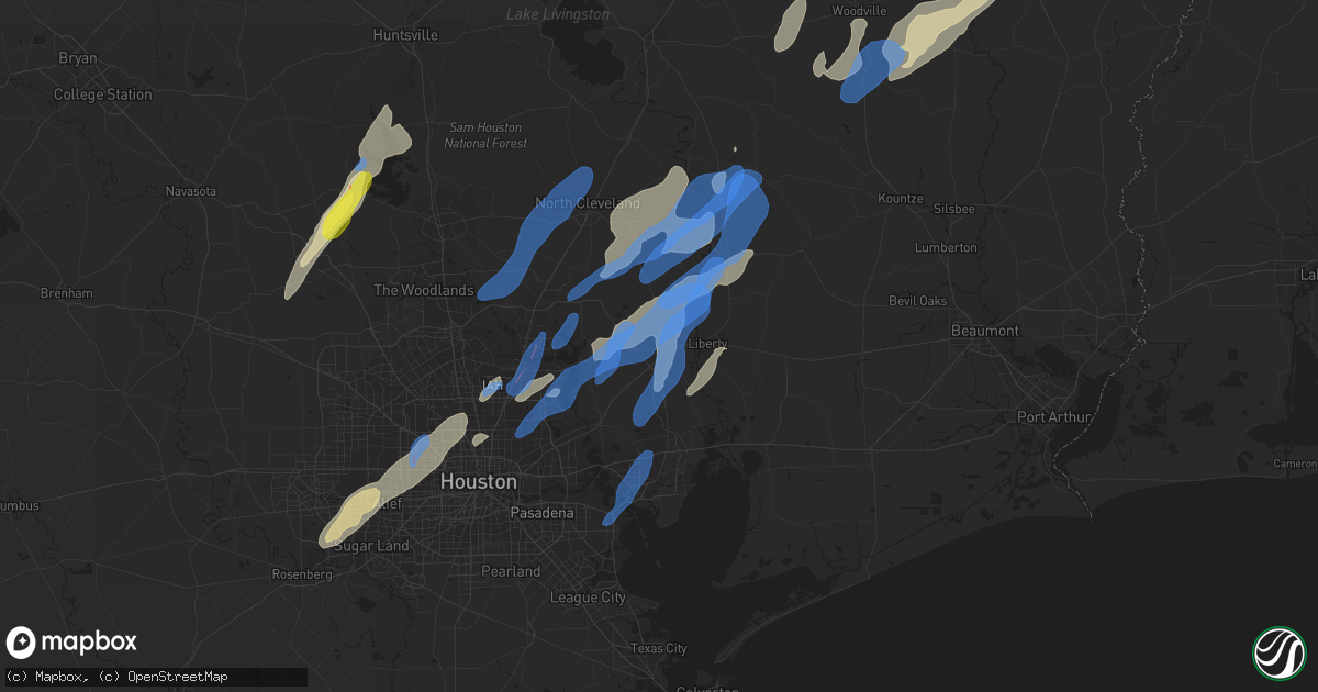 Hail map in Dayton, TX on January 8, 2022