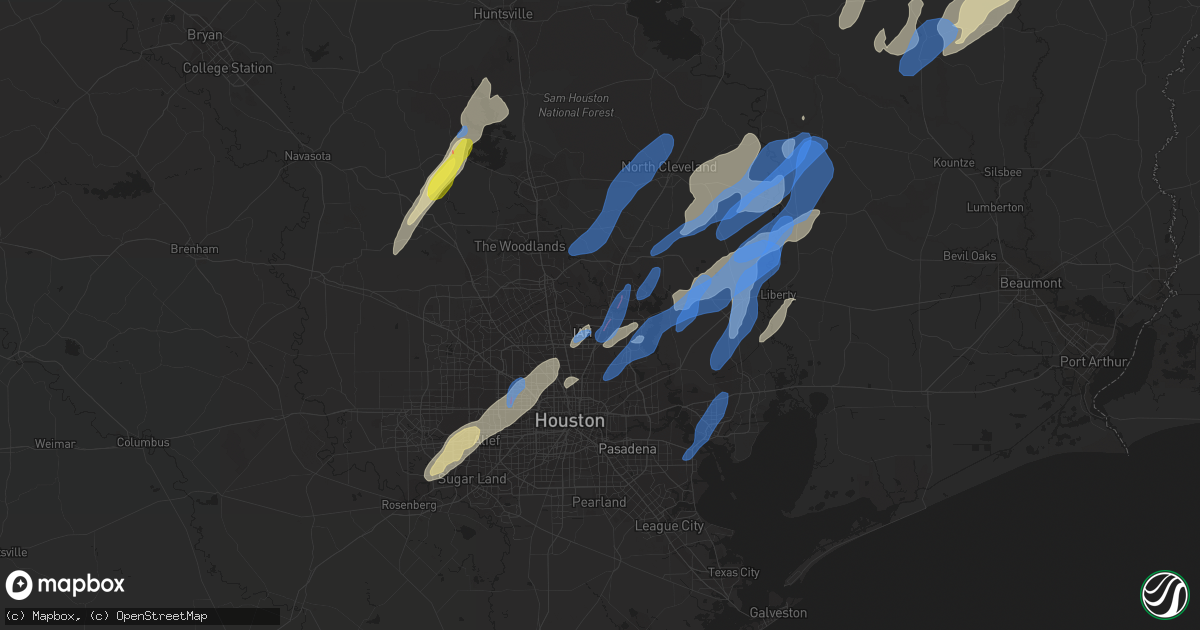 Hail map in Humble, TX on January 8, 2022