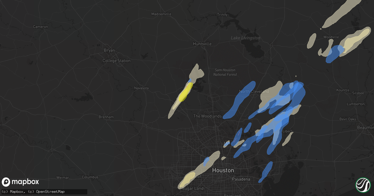 Hail map in Montgomery, TX on January 8, 2022