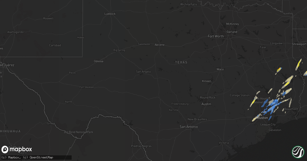 Hail map in Texas on January 8, 2022