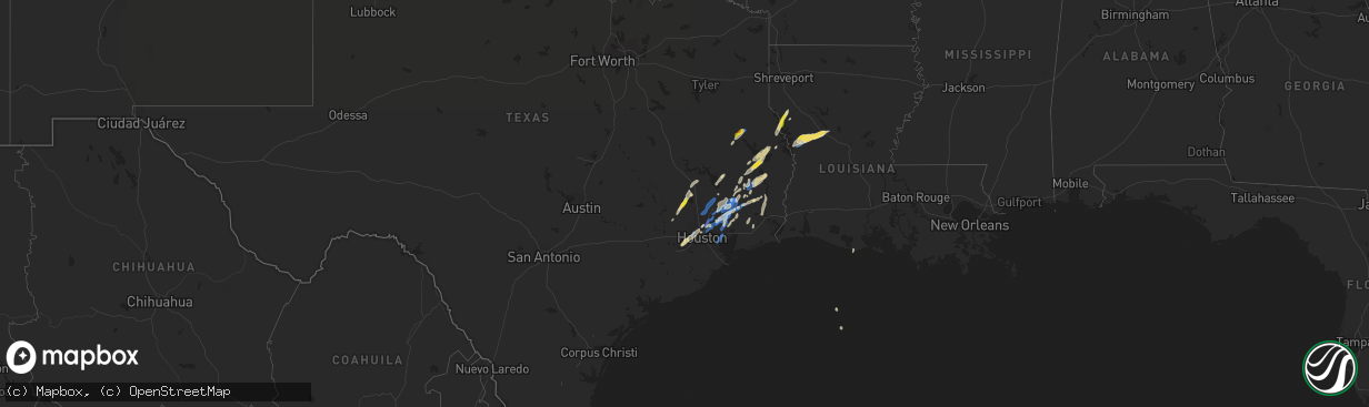 Hail map on January 8, 2022