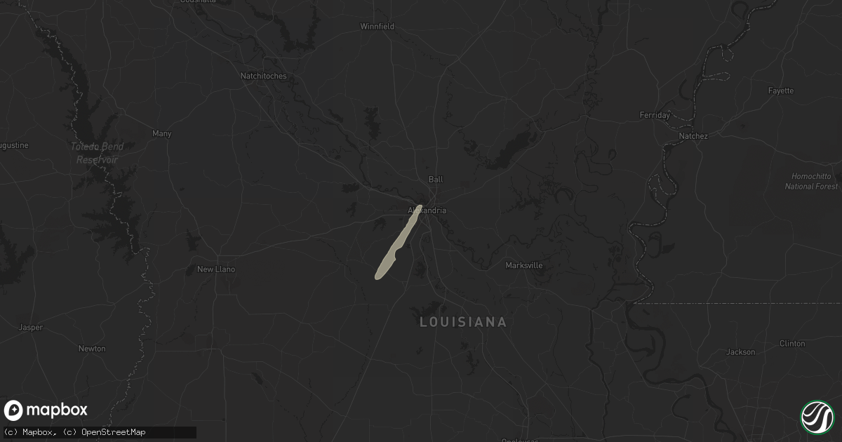 Hail map in Alexandria, LA on January 8, 2024