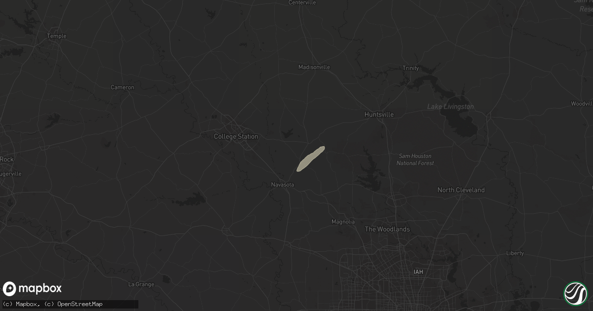 Hail map in Anderson, TX on January 8, 2024