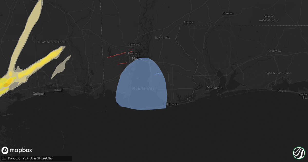 Hail map in Fairhope, AL on January 8, 2024