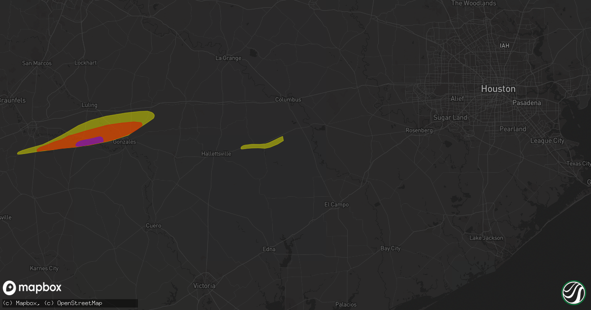 Hail map in Garwood, TX on January 8, 2024