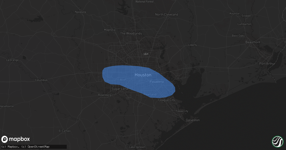 Hail map in Houston, TX on January 8, 2024