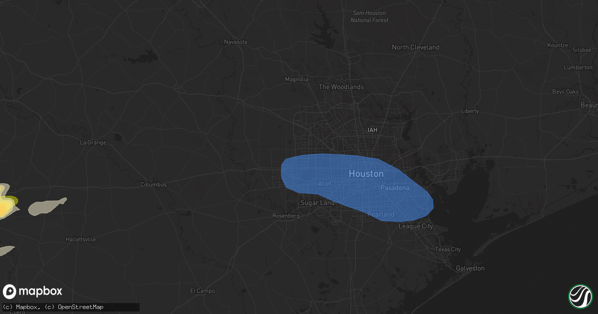 Hail map in Katy, TX on January 8, 2024