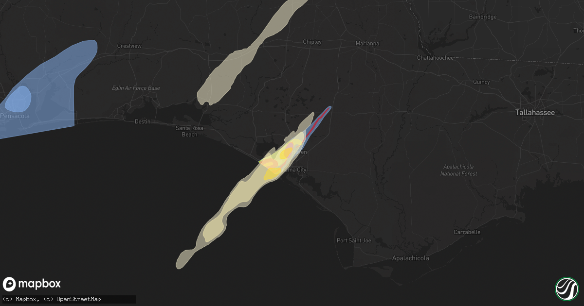 Hail map in Lynn Haven, FL on January 8, 2024