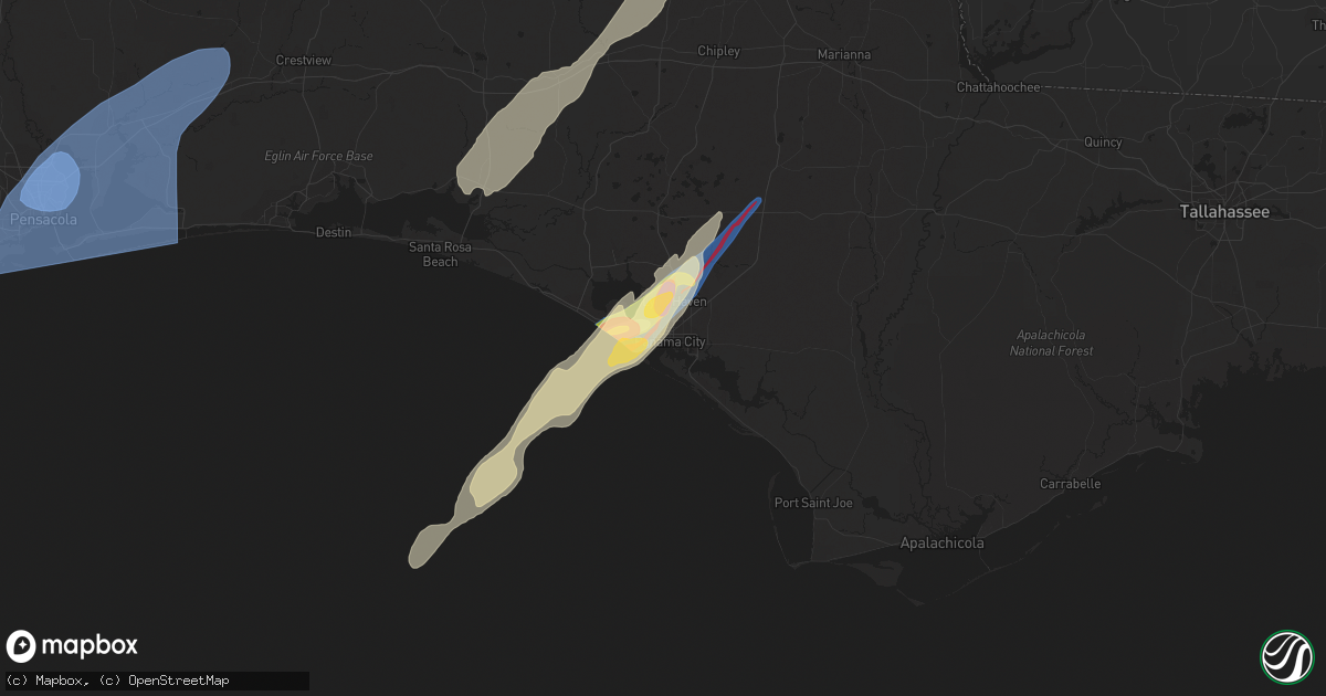 Hail map in Panama City, FL on January 8, 2024