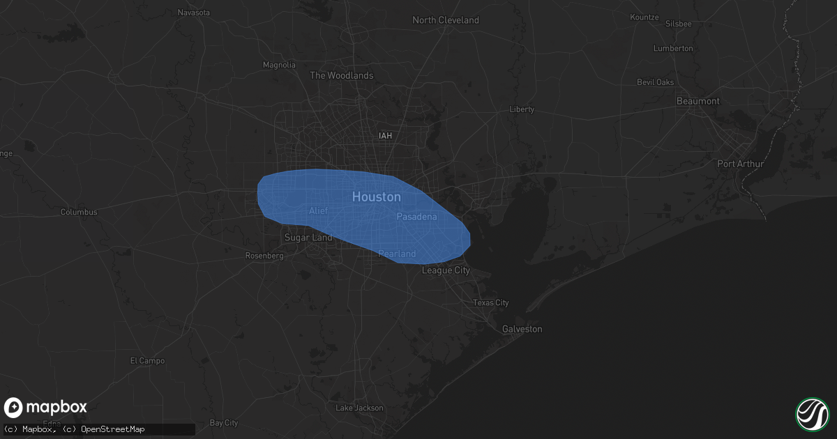 Hail map in Pasadena, TX on January 8, 2024
