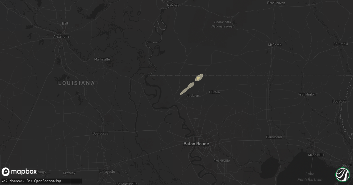 Hail map in Saint Francisville, LA on January 8, 2024