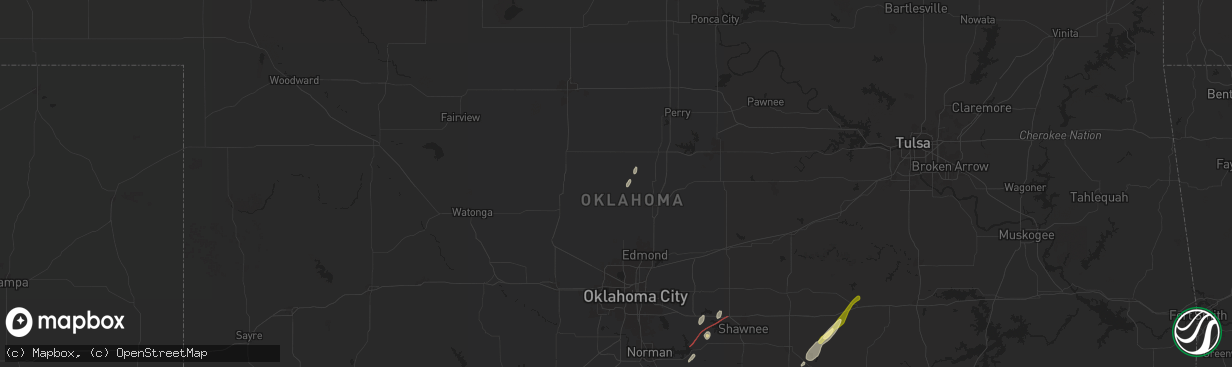 Hail map in Crescent, OK on January 8, 2026