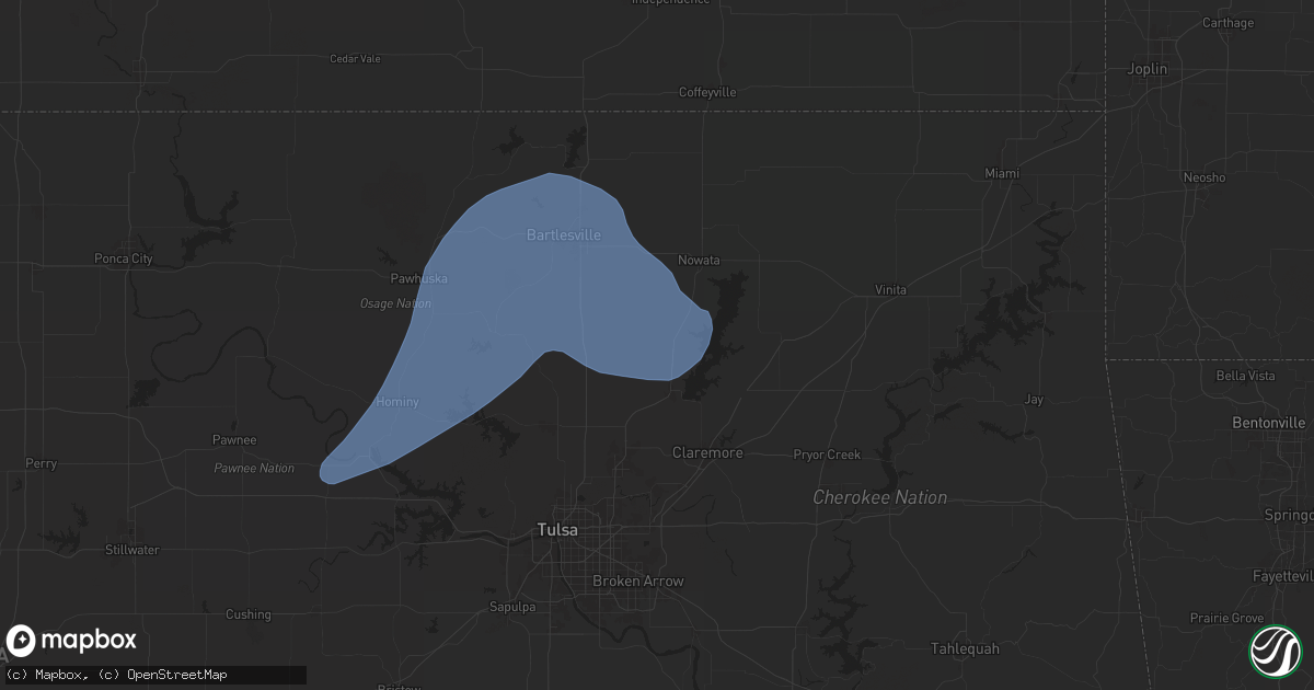 Hail map in Talala, OK on January 8, 2026