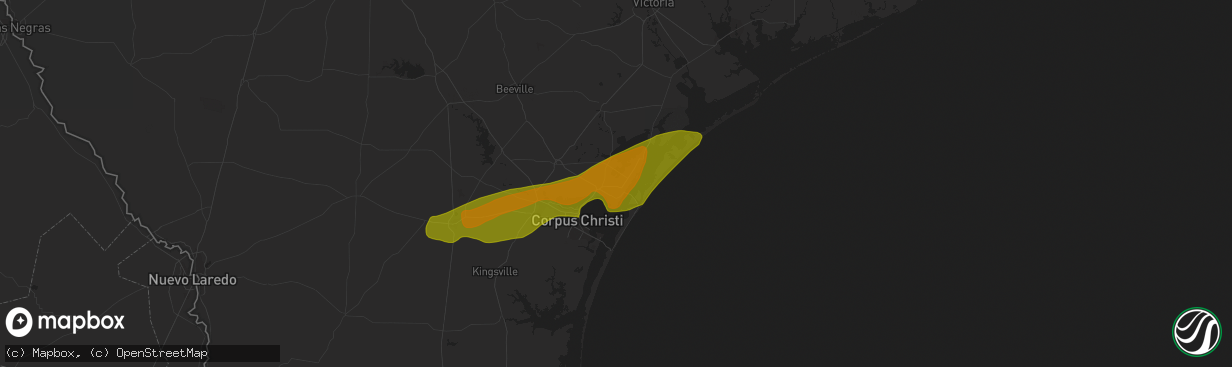 Hail map in Aransas Pass, TX on January 9, 2011