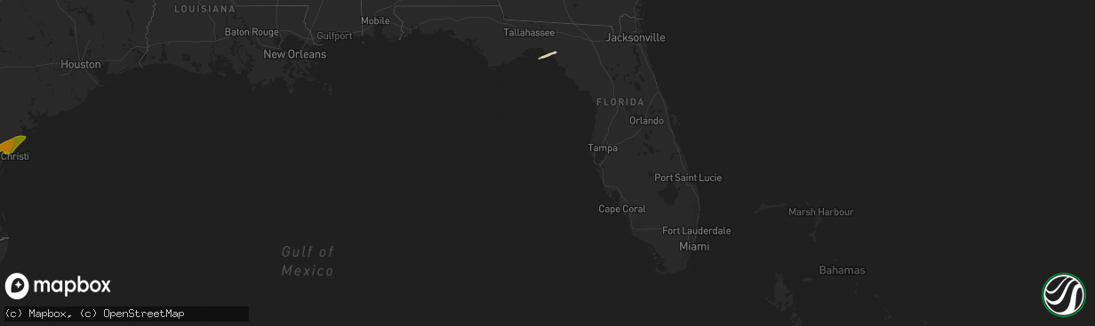 Hail map in Florida on January 9, 2011