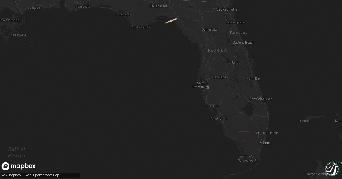 Hail map in Florida on January 9, 2011