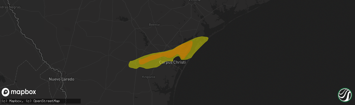 Hail map in Gregory, TX on January 9, 2011