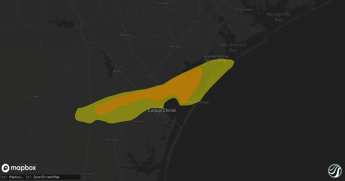 Hail map in Gregory, TX on January 9, 2011
