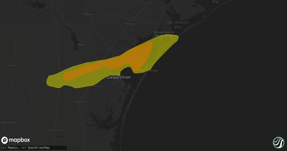 Hail map in Port Aransas, TX on January 9, 2011