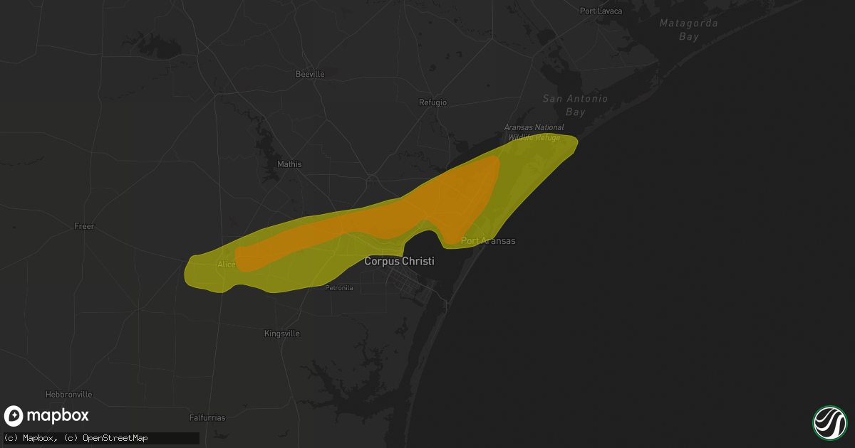 Hail map in Portland, TX on January 9, 2011