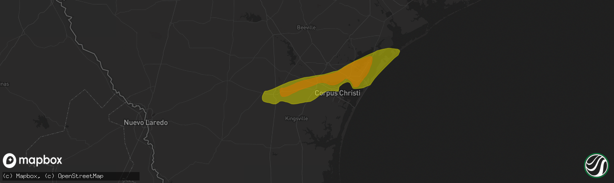 Hail map in Robstown, TX on January 9, 2011