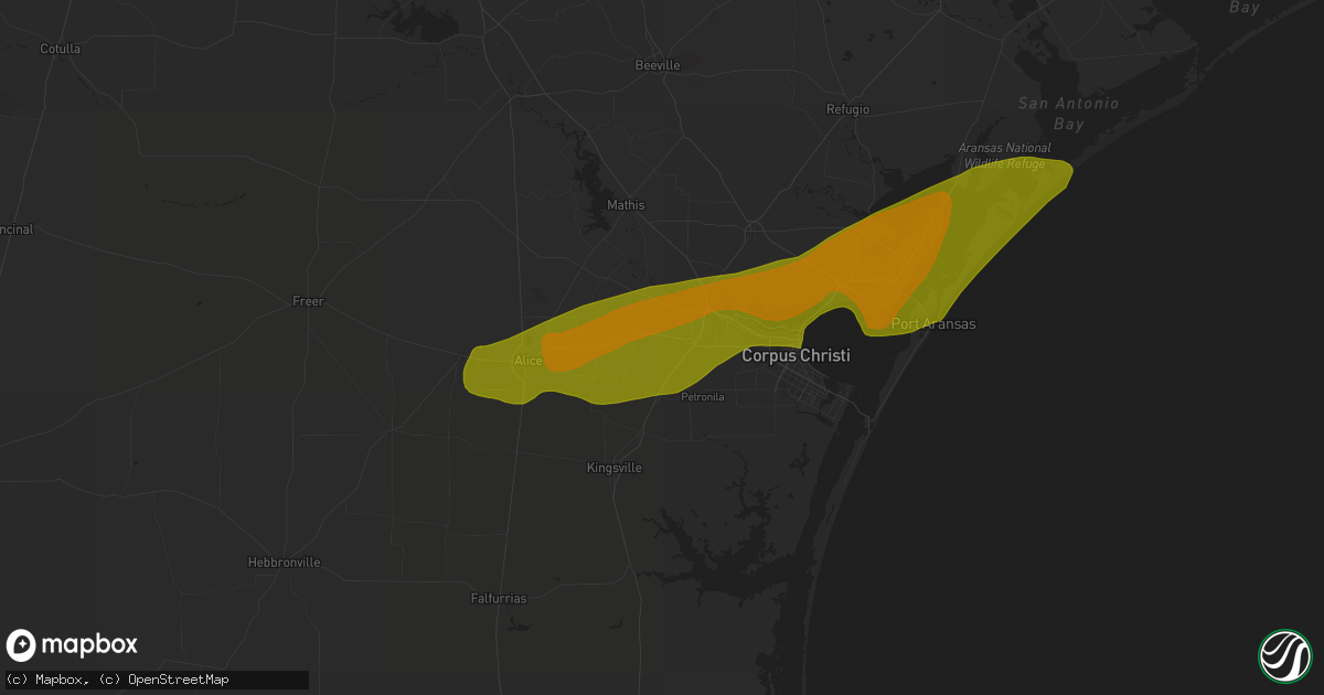 Hail map in Robstown, TX on January 9, 2011