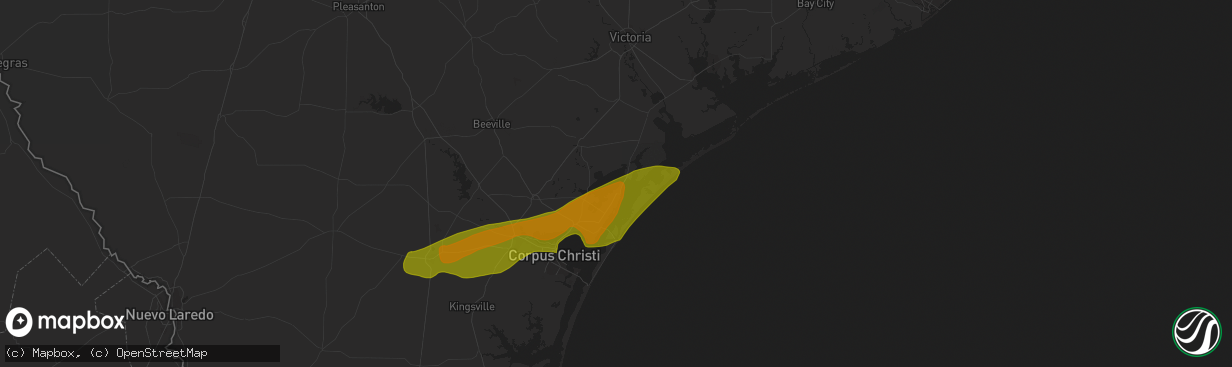 Hail map in Rockport, TX on January 9, 2011