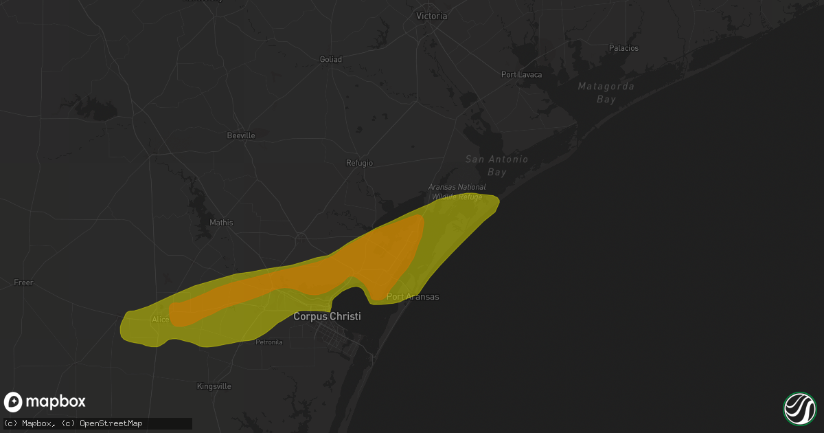 Hail map in Rockport, TX on January 9, 2011