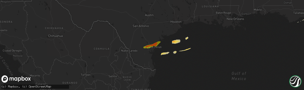 Hail map on January 9, 2011