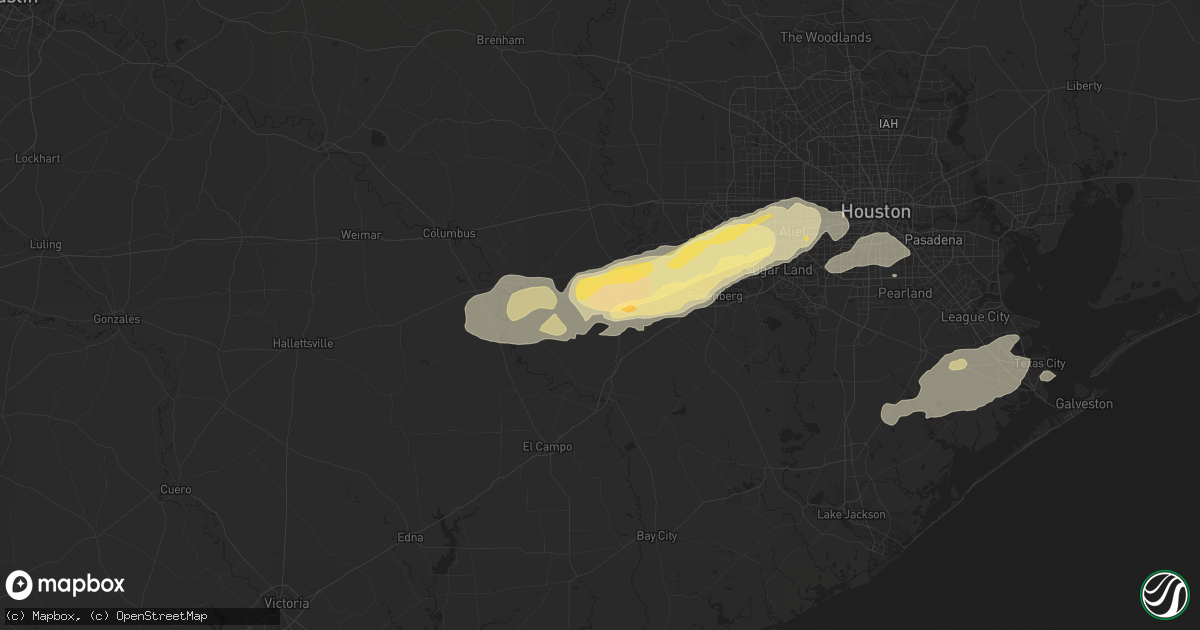 Hail map in East Bernard, TX on January 9, 2012