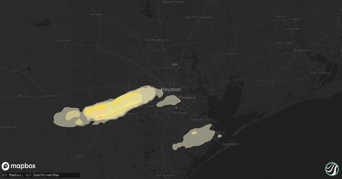 Hail map in Houston, TX on January 9, 2012