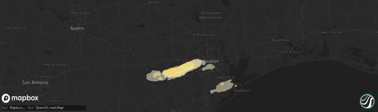 Hail map in Katy, TX on January 9, 2012