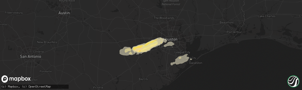 Hail map in Richmond, TX on January 9, 2012