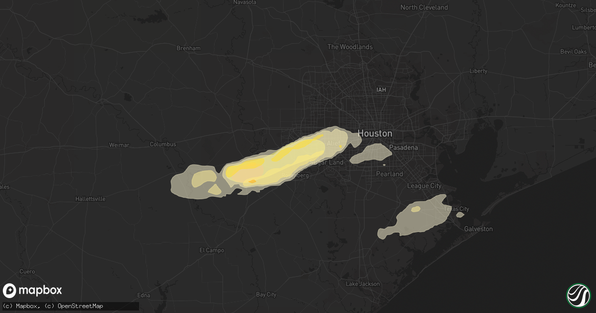 Hail map in Richmond, TX on January 9, 2012
