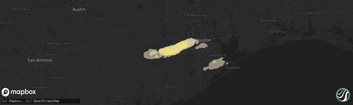 Hail map in Rosenberg, TX on January 9, 2012